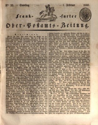 Frankfurter Ober-Post-Amts-Zeitung Samstag 1. Februar 1840