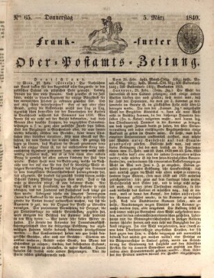 Frankfurter Ober-Post-Amts-Zeitung Donnerstag 5. März 1840
