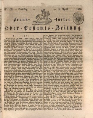 Frankfurter Ober-Post-Amts-Zeitung Samstag 18. April 1840