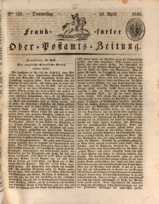 Frankfurter Ober-Post-Amts-Zeitung Donnerstag 30. April 1840