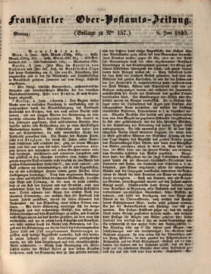 Frankfurter Ober-Post-Amts-Zeitung Montag 8. Juni 1840