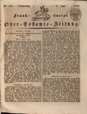 Frankfurter Ober-Post-Amts-Zeitung Donnerstag 25. Juni 1840