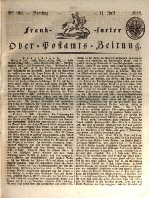 Frankfurter Ober-Post-Amts-Zeitung Samstag 11. Juli 1840