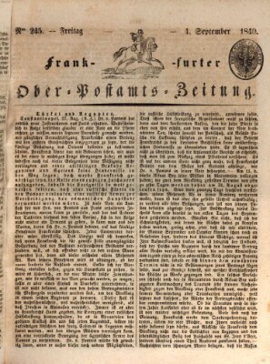 Frankfurter Ober-Post-Amts-Zeitung Freitag 4. September 1840