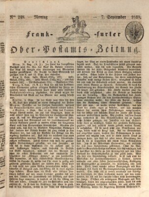 Frankfurter Ober-Post-Amts-Zeitung Montag 7. September 1840