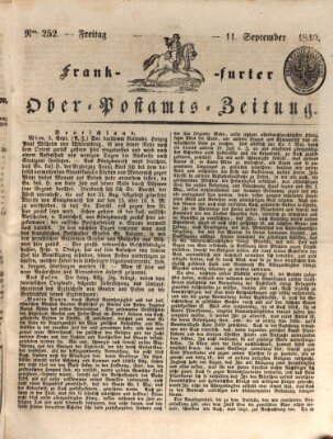 Frankfurter Ober-Post-Amts-Zeitung Freitag 11. September 1840