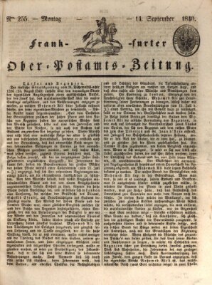 Frankfurter Ober-Post-Amts-Zeitung Montag 14. September 1840