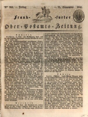 Frankfurter Ober-Post-Amts-Zeitung Freitag 25. September 1840