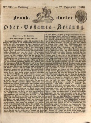 Frankfurter Ober-Post-Amts-Zeitung Sonntag 27. September 1840