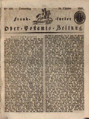 Frankfurter Ober-Post-Amts-Zeitung Donnerstag 29. Oktober 1840