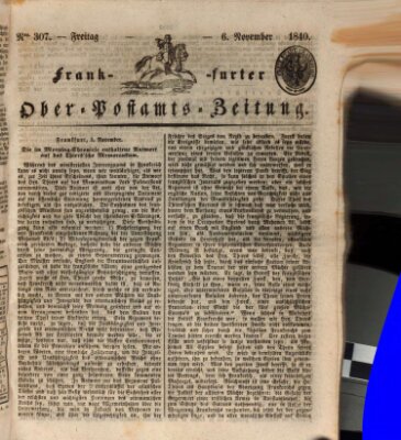 Frankfurter Ober-Post-Amts-Zeitung Freitag 6. November 1840