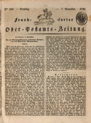 Frankfurter Ober-Post-Amts-Zeitung Samstag 7. November 1840