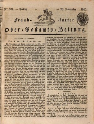 Frankfurter Ober-Post-Amts-Zeitung Freitag 20. November 1840