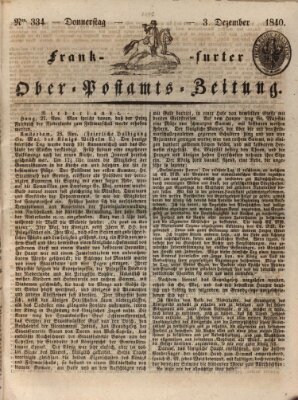 Frankfurter Ober-Post-Amts-Zeitung Donnerstag 3. Dezember 1840