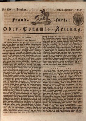 Frankfurter Ober-Post-Amts-Zeitung Dienstag 29. Dezember 1840