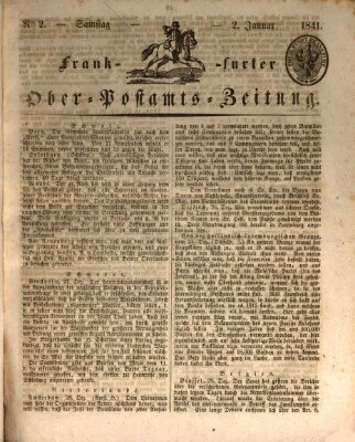 Frankfurter Ober-Post-Amts-Zeitung Samstag 2. Januar 1841