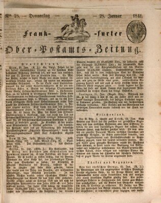 Frankfurter Ober-Post-Amts-Zeitung Donnerstag 28. Januar 1841