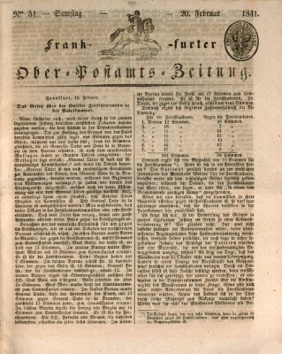 Frankfurter Ober-Post-Amts-Zeitung Samstag 20. Februar 1841