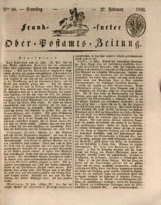 Frankfurter Ober-Post-Amts-Zeitung Samstag 27. Februar 1841