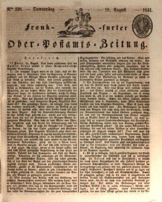 Frankfurter Ober-Post-Amts-Zeitung Donnerstag 19. August 1841