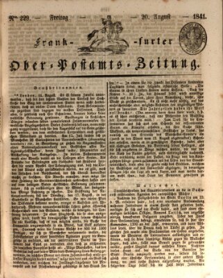 Frankfurter Ober-Post-Amts-Zeitung Freitag 20. August 1841