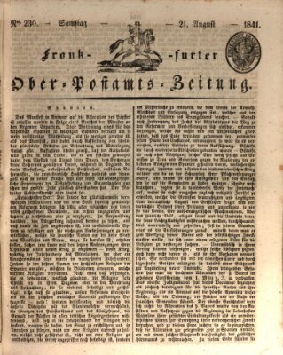 Frankfurter Ober-Post-Amts-Zeitung Samstag 21. August 1841