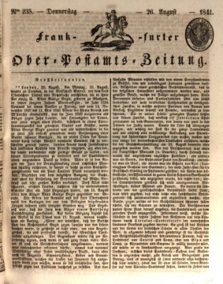 Frankfurter Ober-Post-Amts-Zeitung Donnerstag 26. August 1841