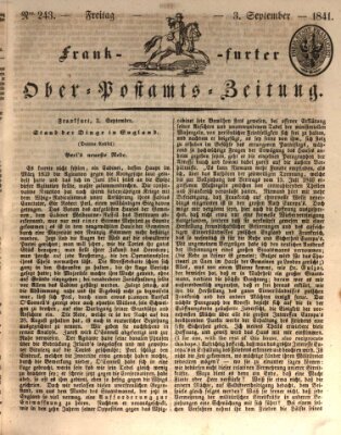 Frankfurter Ober-Post-Amts-Zeitung Freitag 3. September 1841