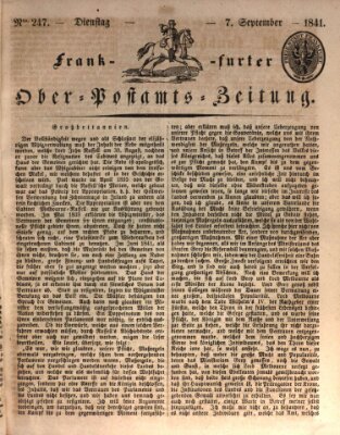 Frankfurter Ober-Post-Amts-Zeitung Dienstag 7. September 1841