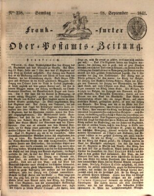 Frankfurter Ober-Post-Amts-Zeitung Samstag 18. September 1841