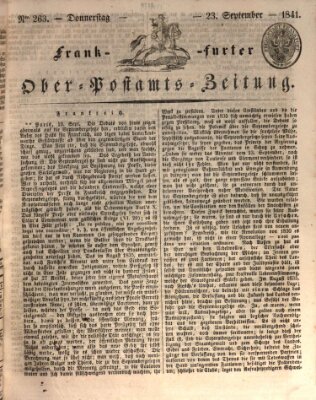 Frankfurter Ober-Post-Amts-Zeitung Donnerstag 23. September 1841