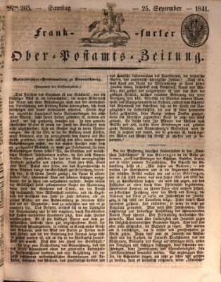 Frankfurter Ober-Post-Amts-Zeitung Samstag 25. September 1841