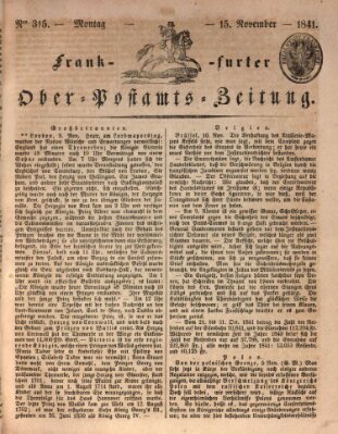 Frankfurter Ober-Post-Amts-Zeitung Montag 15. November 1841