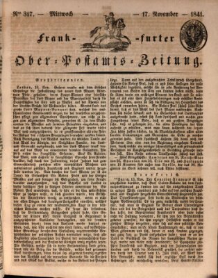 Frankfurter Ober-Post-Amts-Zeitung Mittwoch 17. November 1841