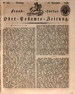 Frankfurter Ober-Post-Amts-Zeitung Sonntag 21. November 1841