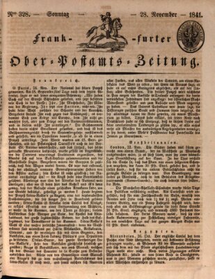 Frankfurter Ober-Post-Amts-Zeitung Sonntag 28. November 1841