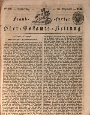 Frankfurter Ober-Post-Amts-Zeitung Donnerstag 30. Dezember 1841