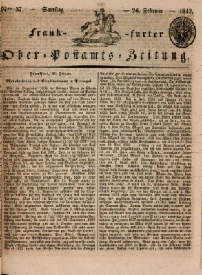 Frankfurter Ober-Post-Amts-Zeitung Samstag 26. Februar 1842