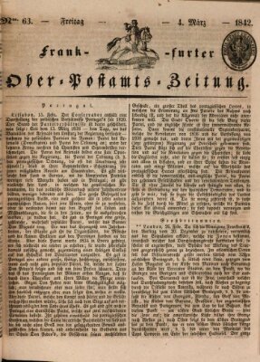 Frankfurter Ober-Post-Amts-Zeitung Freitag 4. März 1842