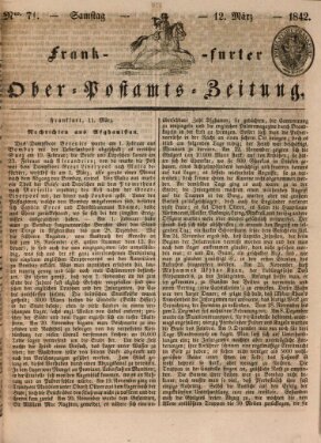 Frankfurter Ober-Post-Amts-Zeitung Samstag 12. März 1842