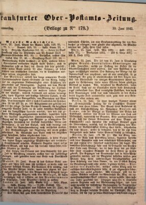 Frankfurter Ober-Post-Amts-Zeitung Donnerstag 30. Juni 1842