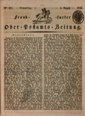 Frankfurter Ober-Post-Amts-Zeitung Donnerstag 4. August 1842