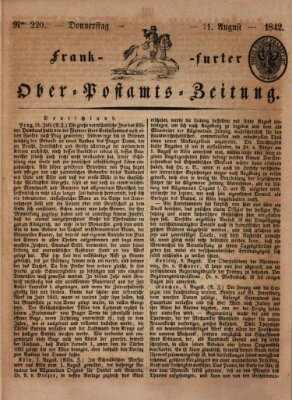 Frankfurter Ober-Post-Amts-Zeitung Donnerstag 11. August 1842