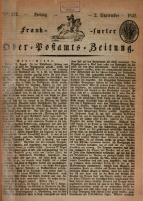 Frankfurter Ober-Post-Amts-Zeitung Freitag 2. September 1842