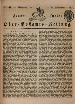 Frankfurter Ober-Post-Amts-Zeitung Mittwoch 14. September 1842