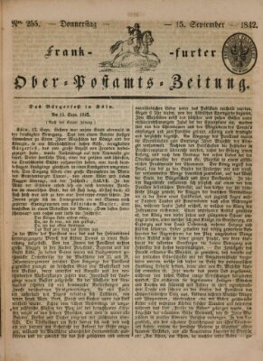 Frankfurter Ober-Post-Amts-Zeitung Donnerstag 15. September 1842