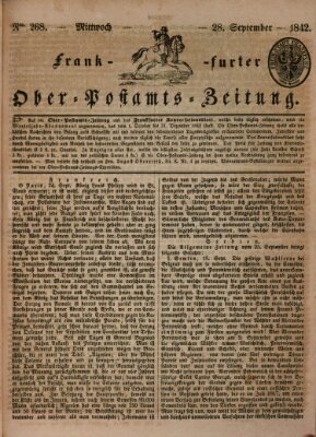 Frankfurter Ober-Post-Amts-Zeitung Mittwoch 28. September 1842