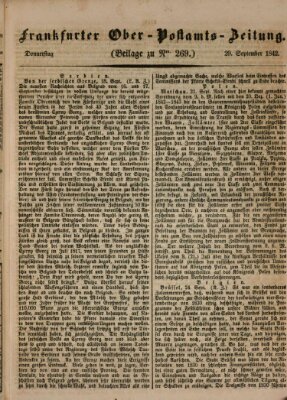 Frankfurter Ober-Post-Amts-Zeitung Donnerstag 29. September 1842