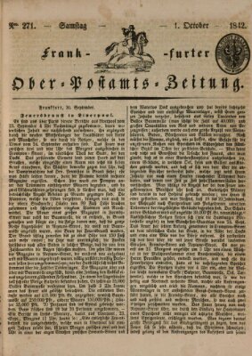 Frankfurter Ober-Post-Amts-Zeitung Samstag 1. Oktober 1842