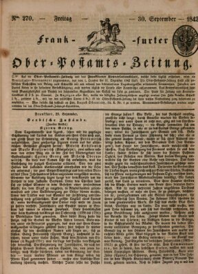 Frankfurter Ober-Post-Amts-Zeitung Freitag 30. September 1842